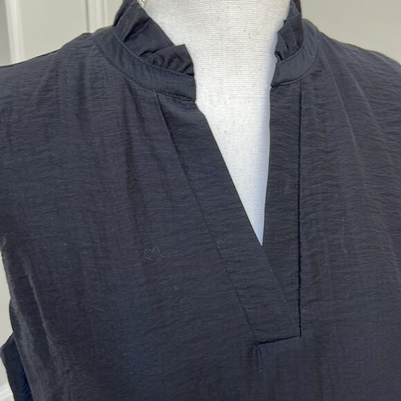 Chelsea28 Nordstrom Split Neck Rumpled Satin Dress LBD Small - Picture 4 of 7